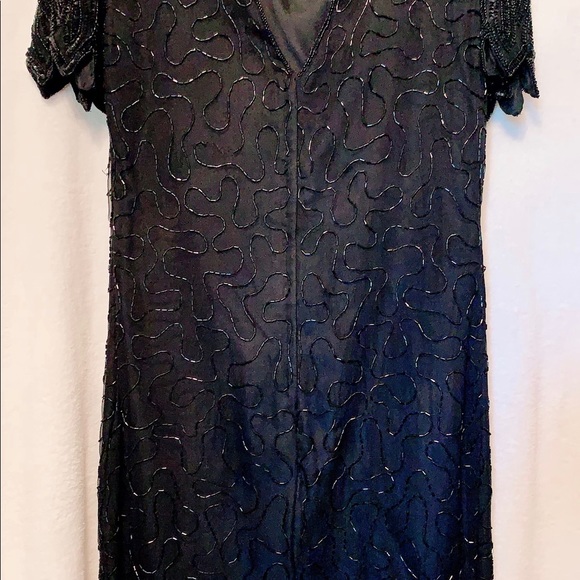 Silk Black Dress with Sequins - Picture 1 of 2